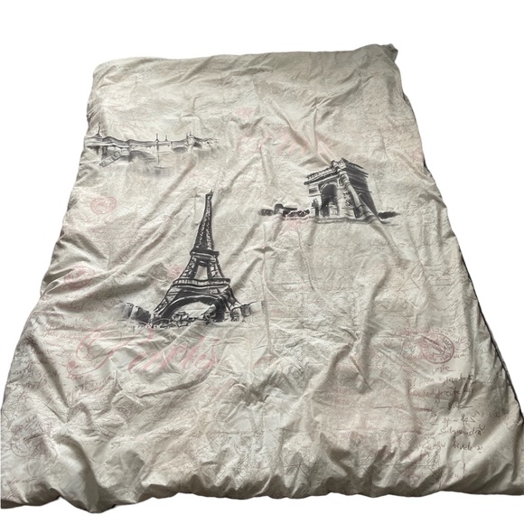 Paris France Eiffel Tower Duvet Comforter and One Standard Sham Bedding Twin Set - Picture 7 of 16